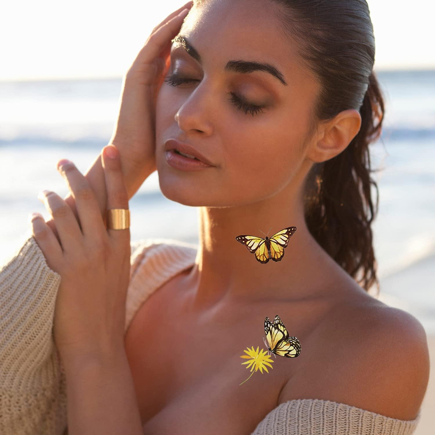 Tatuajes Temporales de Mariposa YTDIOKBL 100 Pcs Coloridos