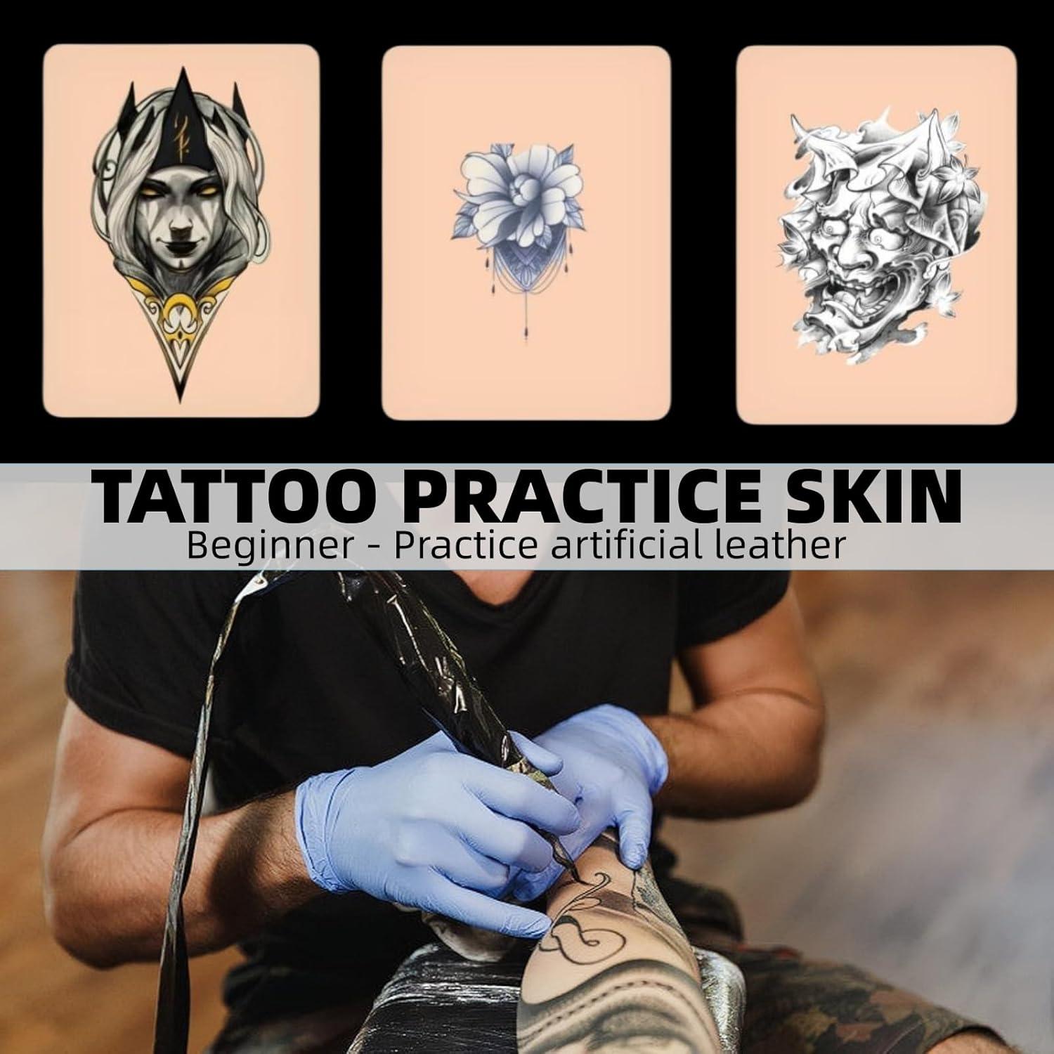 Kit de Práctica de Tatuajes Pmuul - 21 Piezas, Piel Falsa y Transferencia