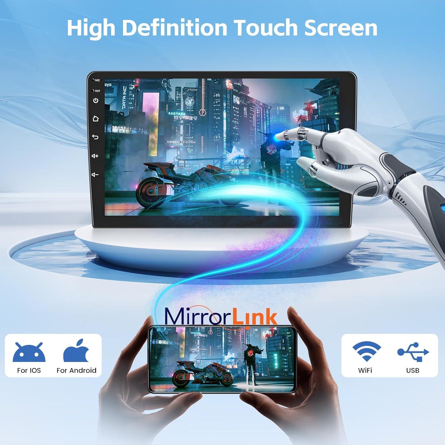 Estéreo de Coche Android Hikity 10.1" Doble Din GPS Bluetooth