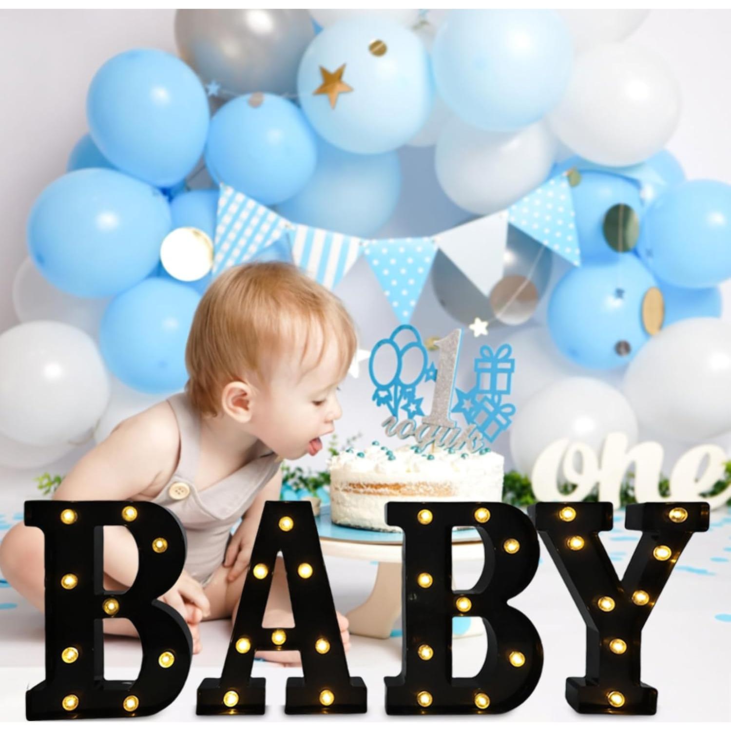 Letras Iluminadas LED Hirbisnis Negras para Decoración de Fiesta