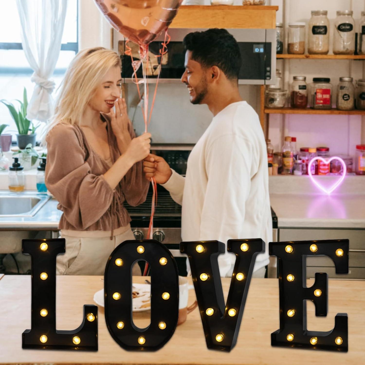 Letras Iluminadas LED Hirbisnis Negras para Decoración de Fiesta