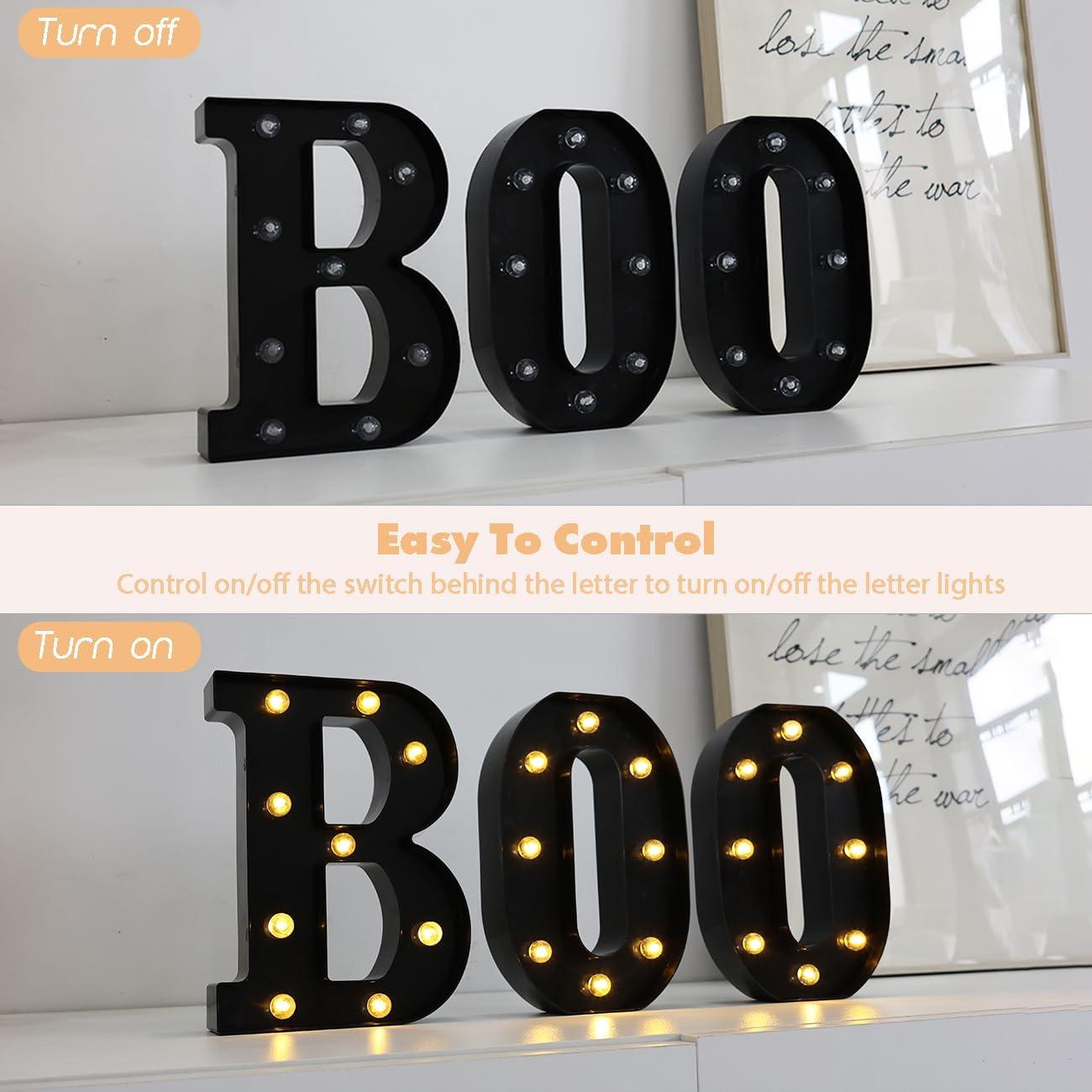 Letras Iluminadas LED Hirbisnis Negras para Decoración de Fiesta