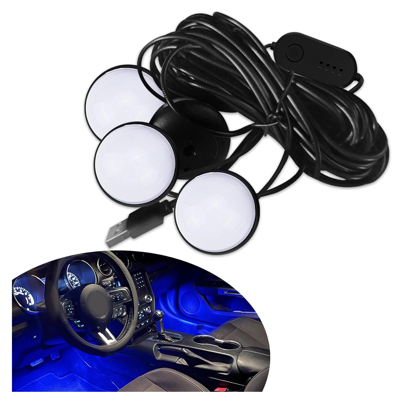 Luces LED RGOAANC para Pedales de Coche, 4 en 1 USB
