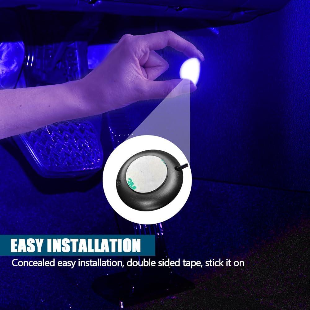 Luces LED RGOAANC para Pedales de Coche, 4 en 1 USB