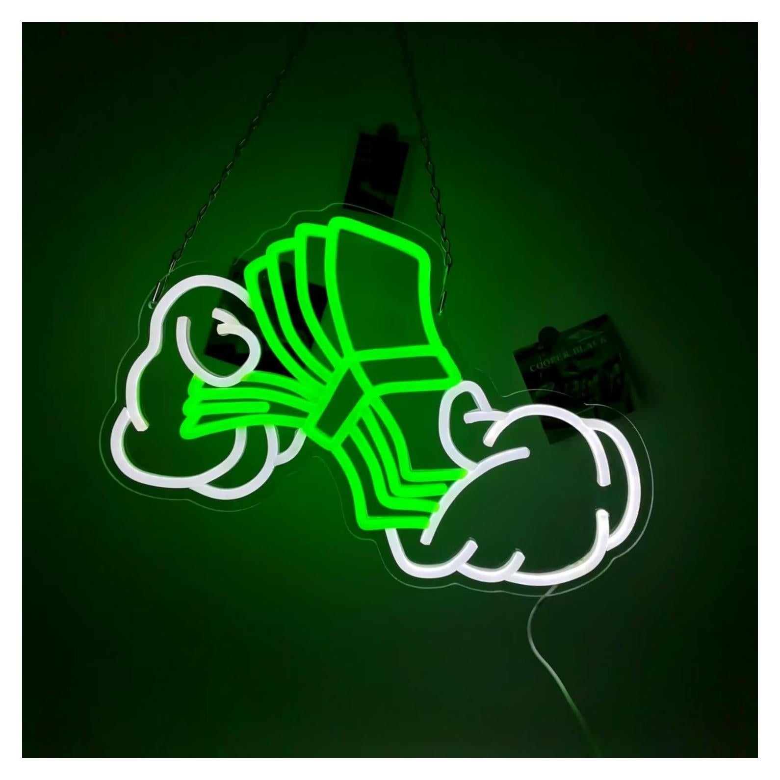 Luz de Neón Dólar LED YingyiYing 43.7x28.4cm Verde