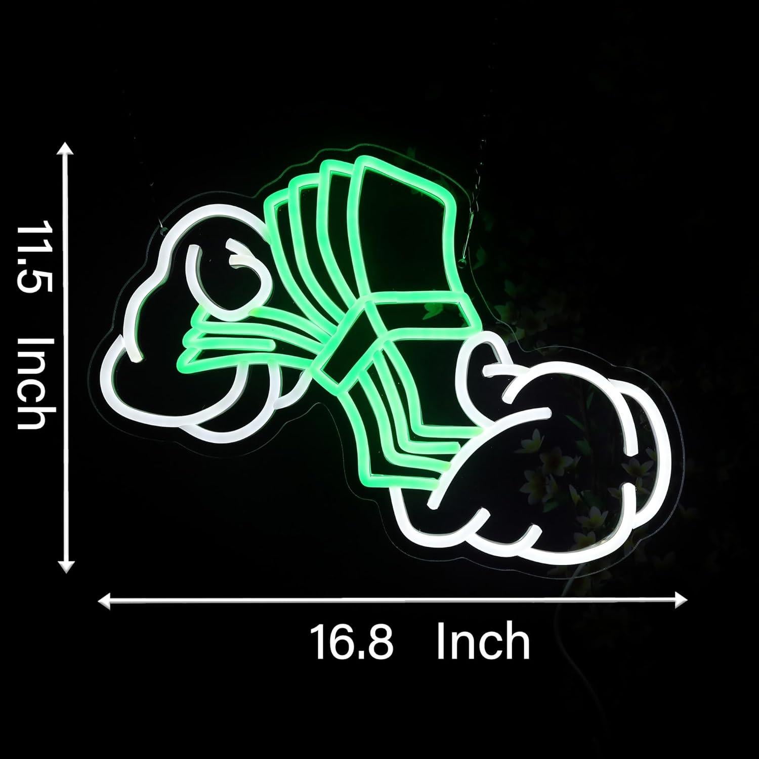 Luz de Neón Dólar LED YingyiYing 43.7x28.4cm Verde