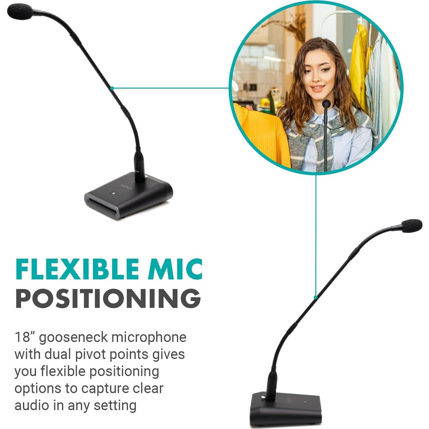 Micrófono Profesional Movo GM-5 USB 20.32x10.16cm para Conferencias