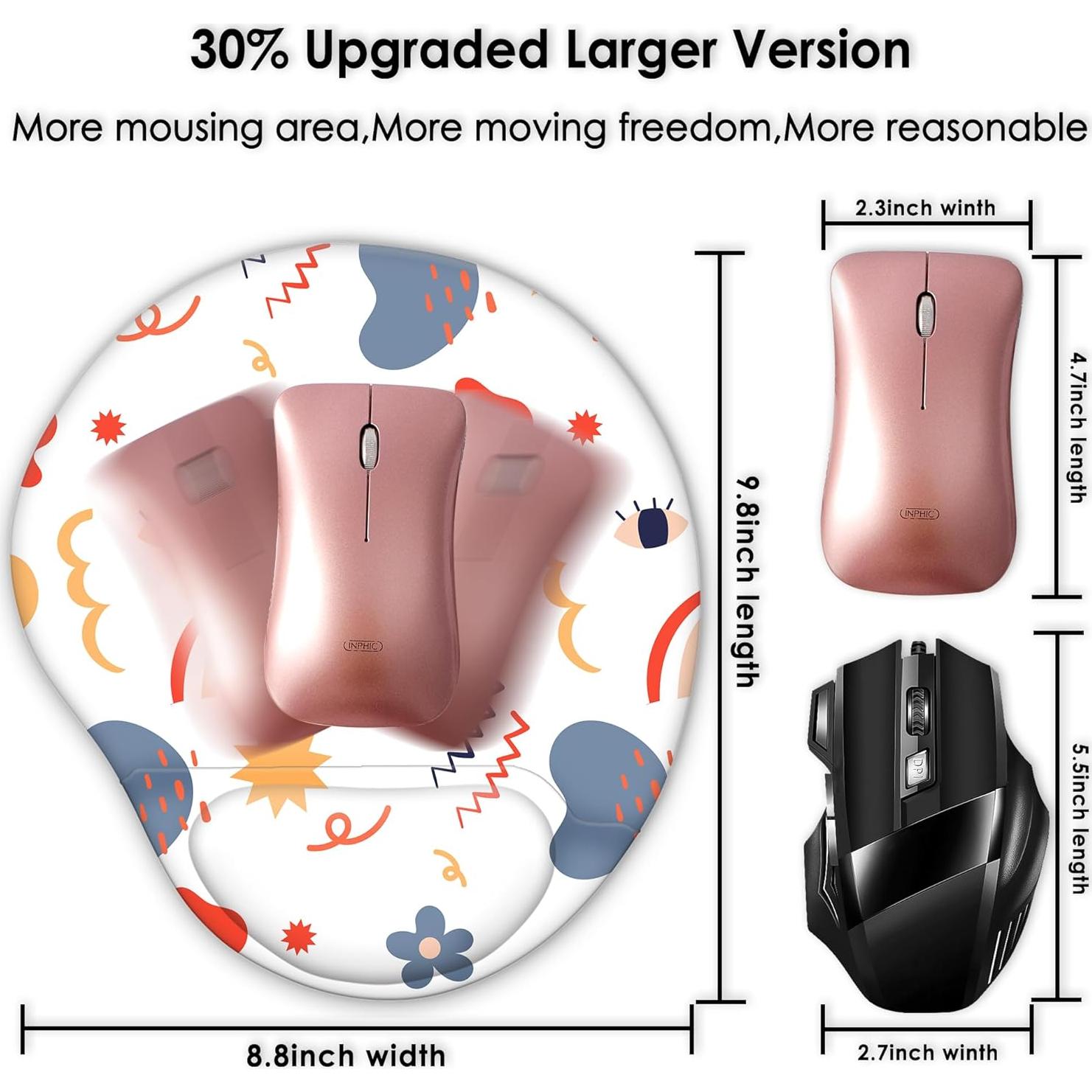 Alfombrilla de Ratón Ergonómica HODYXIN con Soporte Floral