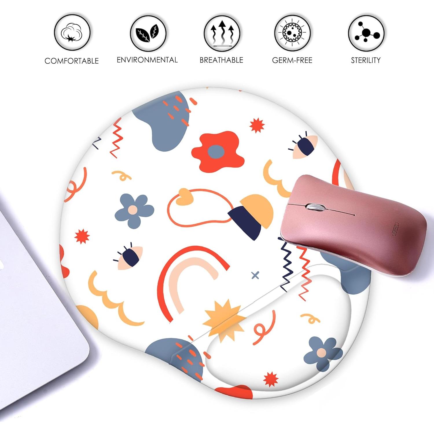 Alfombrilla de Ratón Ergonómica HODYXIN con Soporte Floral