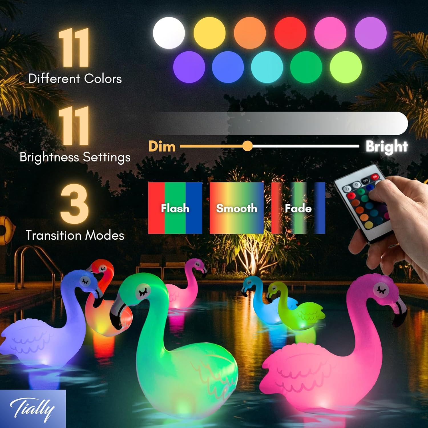 Luces Flotantes de Piscina TIALLY - Flamingo Rosa IP68