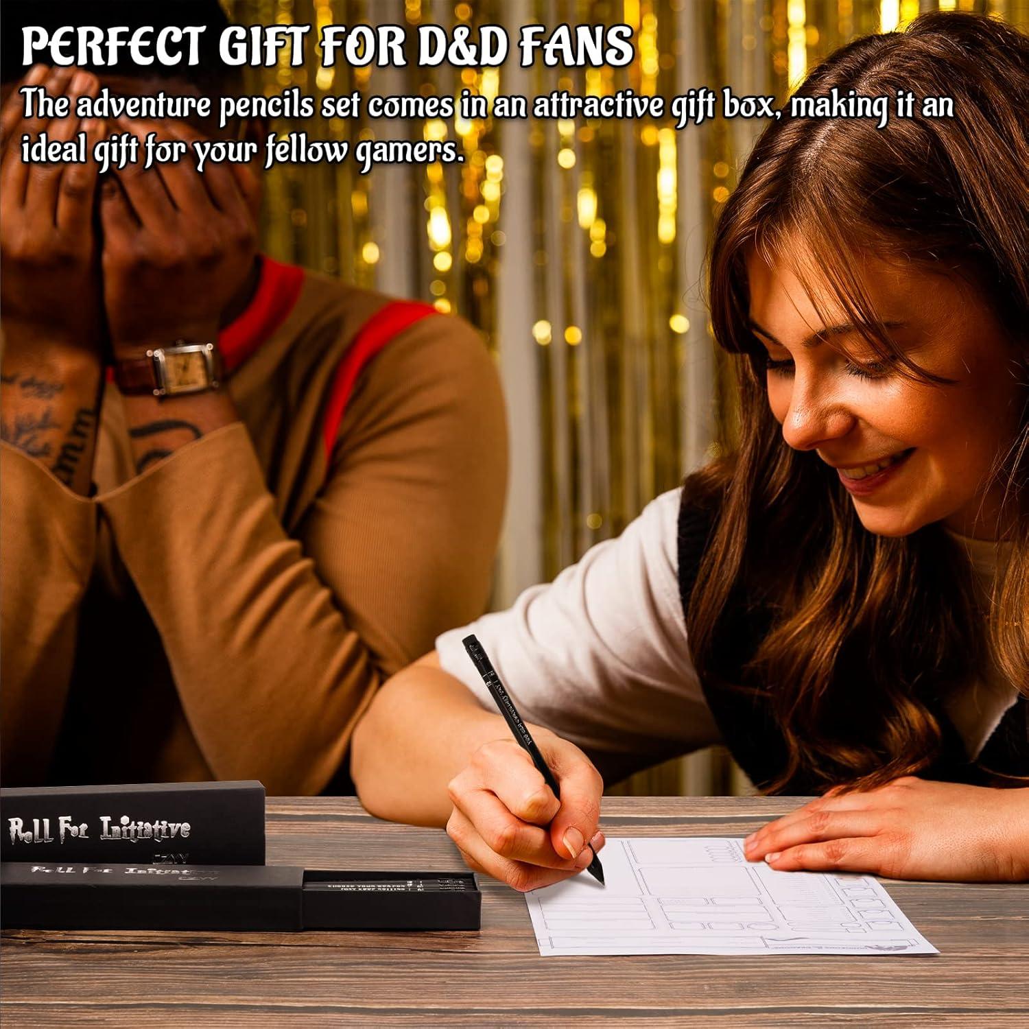 Juego de Lápices CZYY D&D 12 Piezas con Borrador y Dados