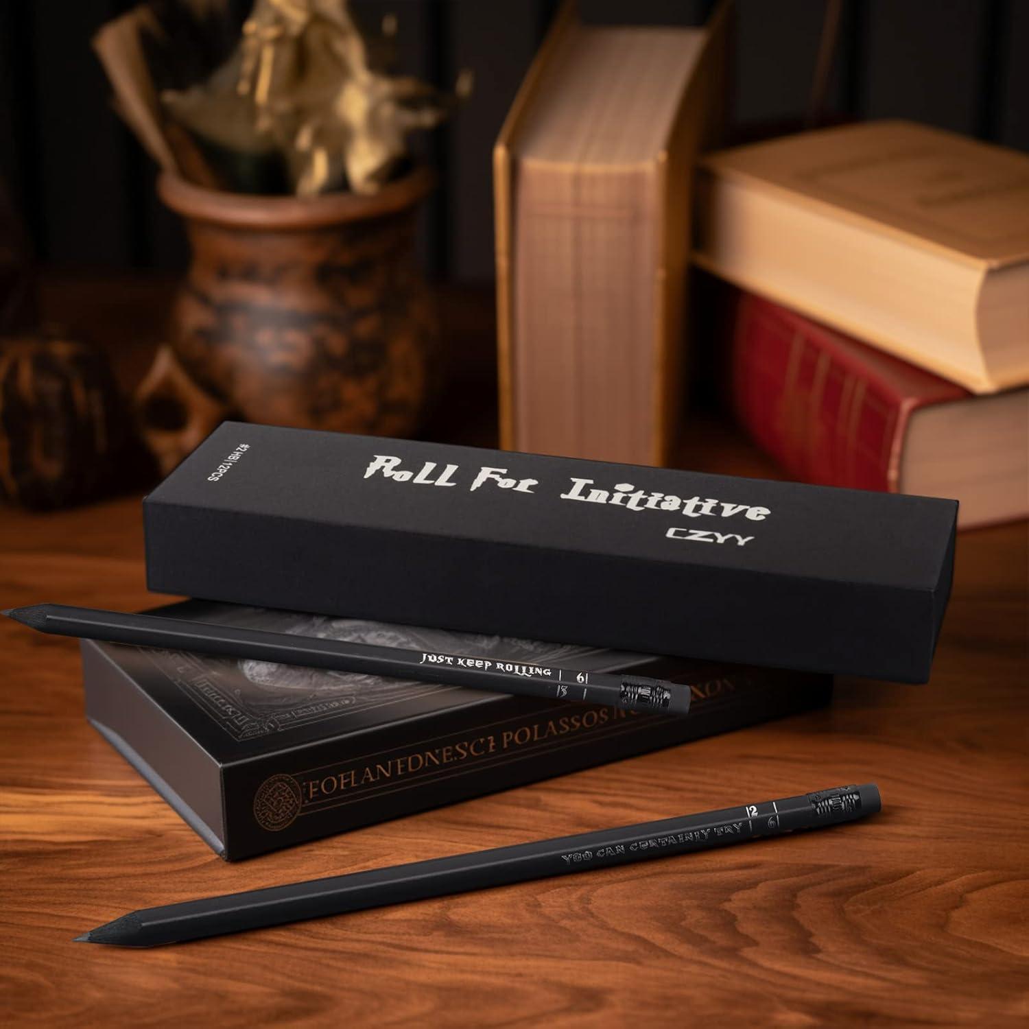 Juego de Lápices CZYY D&D 12 Piezas con Borrador y Dados