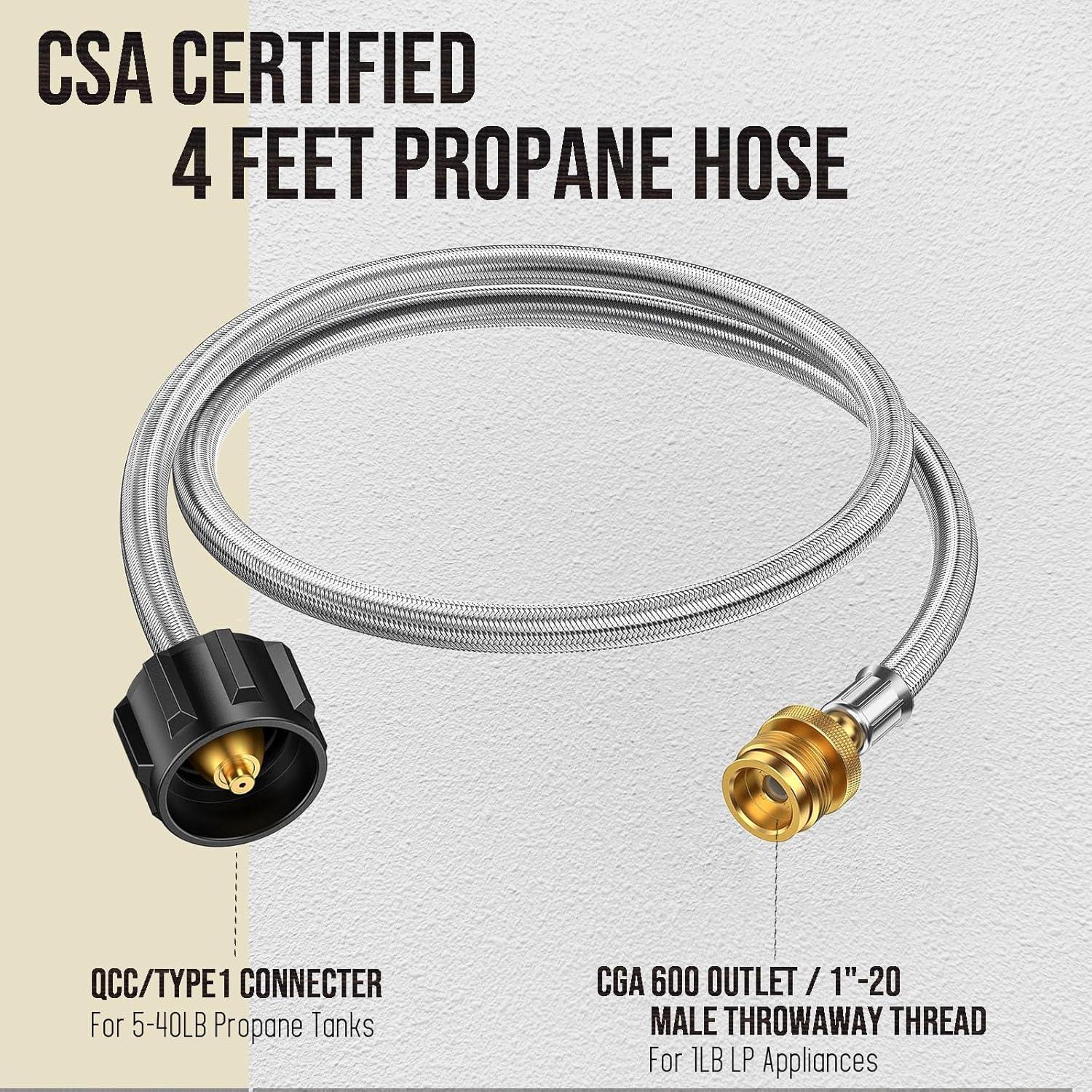 Adaptador de Manguera de Propano VIEAUBE 1 lb a 9 kg 4 Pies