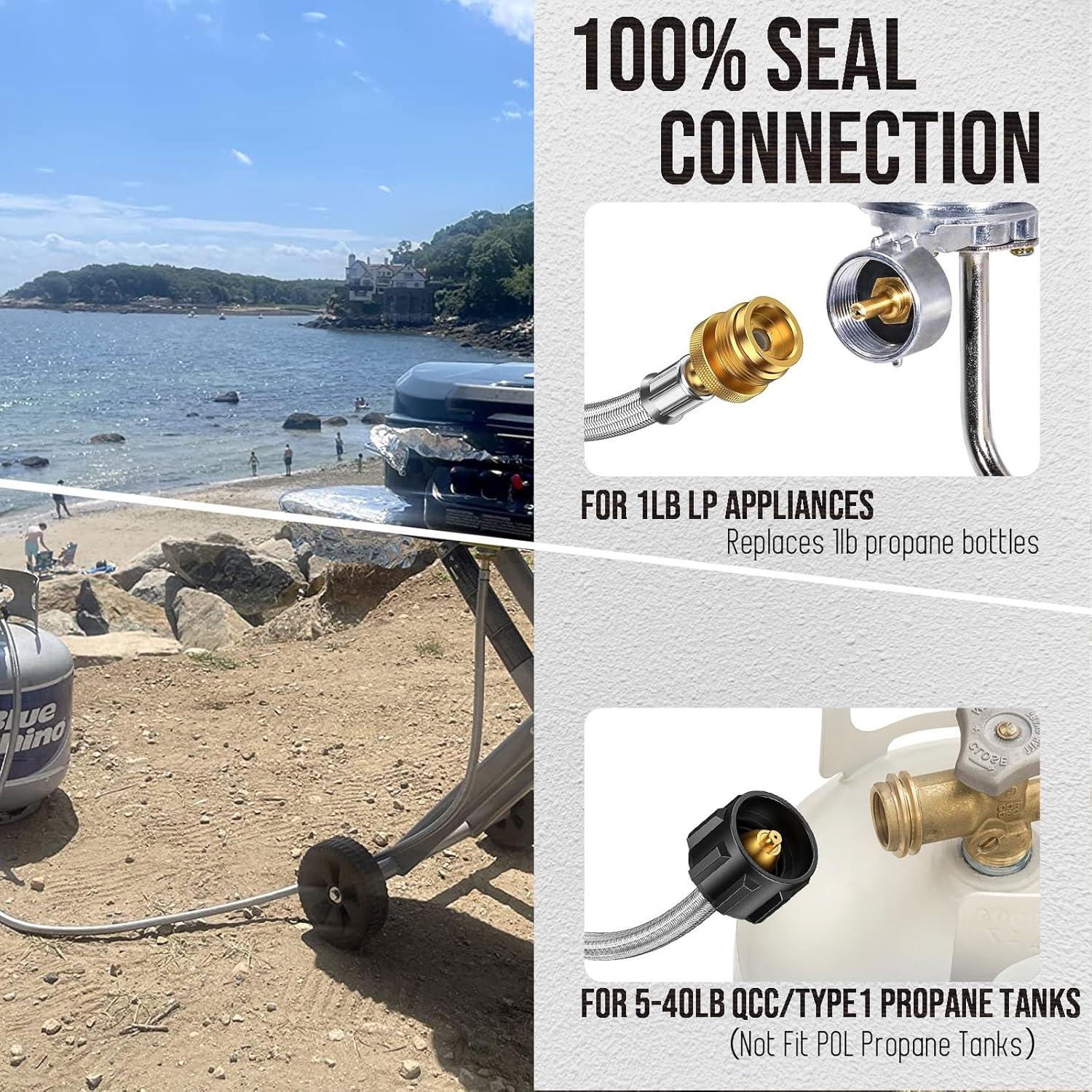 Adaptador de Manguera de Propano VIEAUBE 1 lb a 9 kg 4 Pies