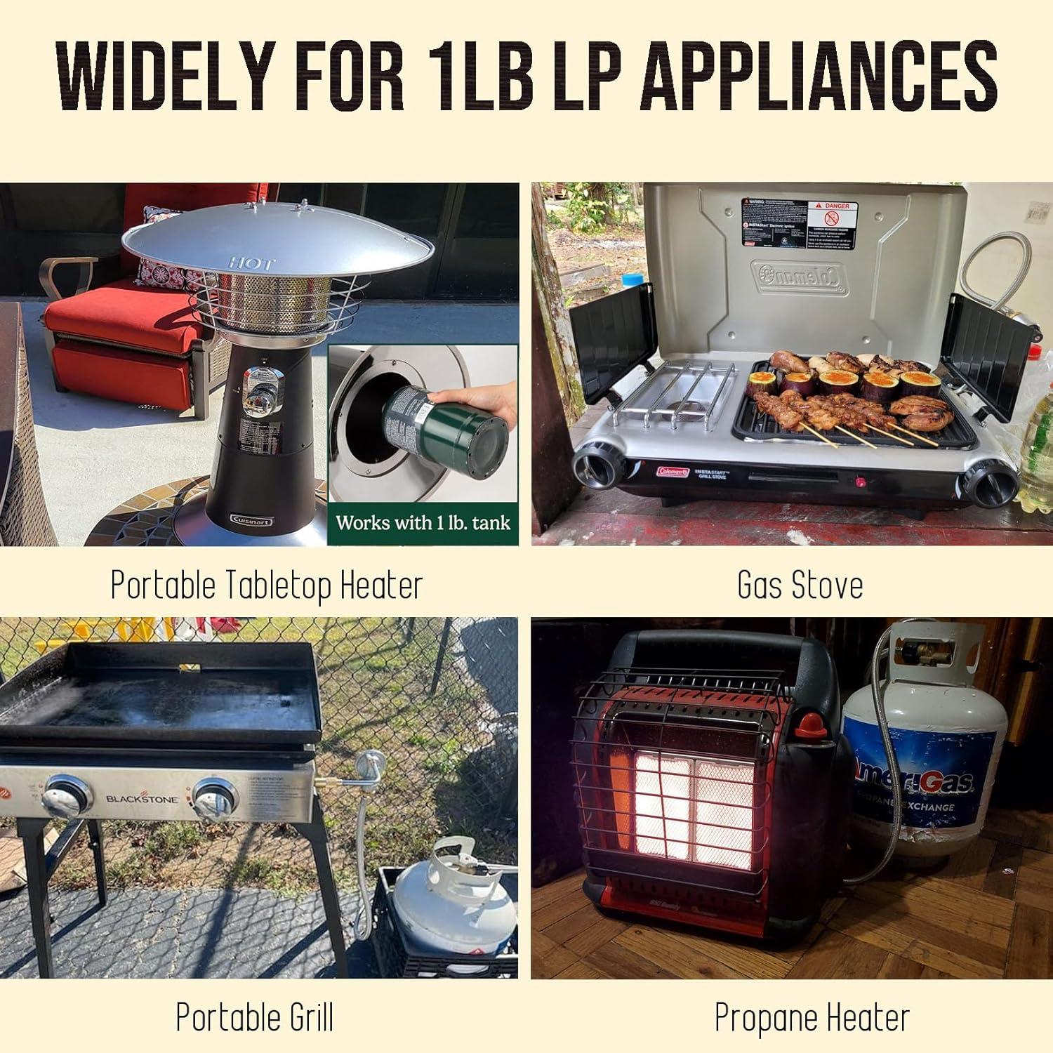 Adaptador de Manguera de Propano VIEAUBE 1 lb a 9 kg 4 Pies