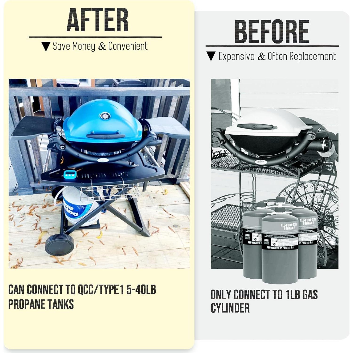 Adaptador de Manguera de Propano VIEAUBE 1 lb a 9 kg 4 Pies