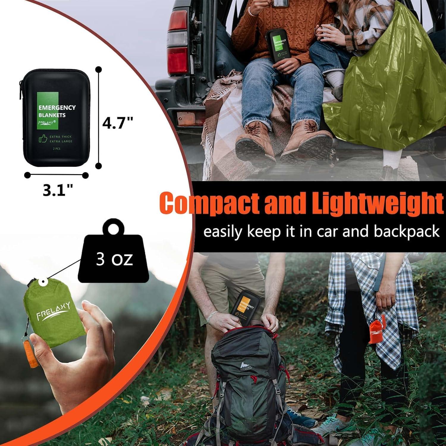 Manta de Emergencia Frelaxy 2 Paquete - Extra Gruesa 210.82x152.4 cm