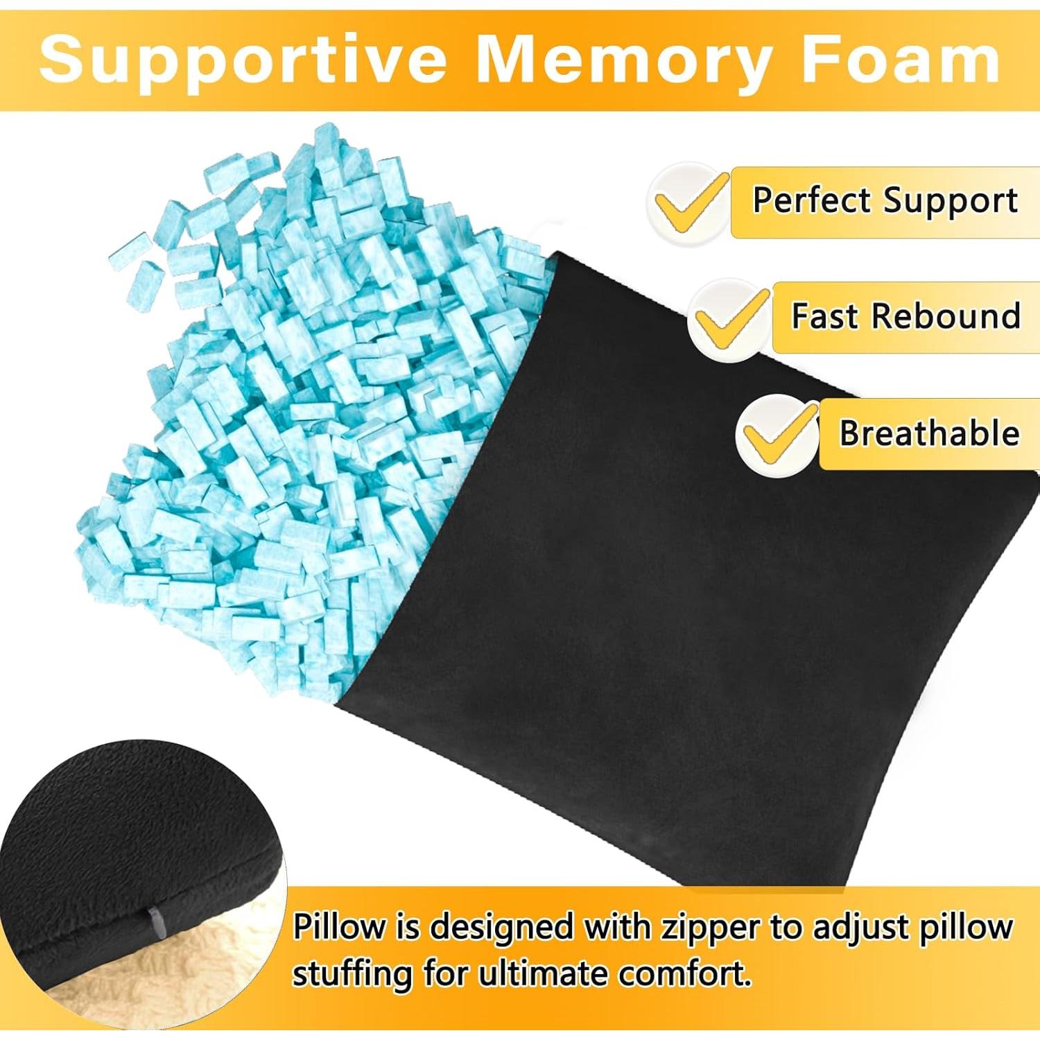 Paquete de 2 Almohadas Pequeñas 28x18 cm Espuma con Memoria