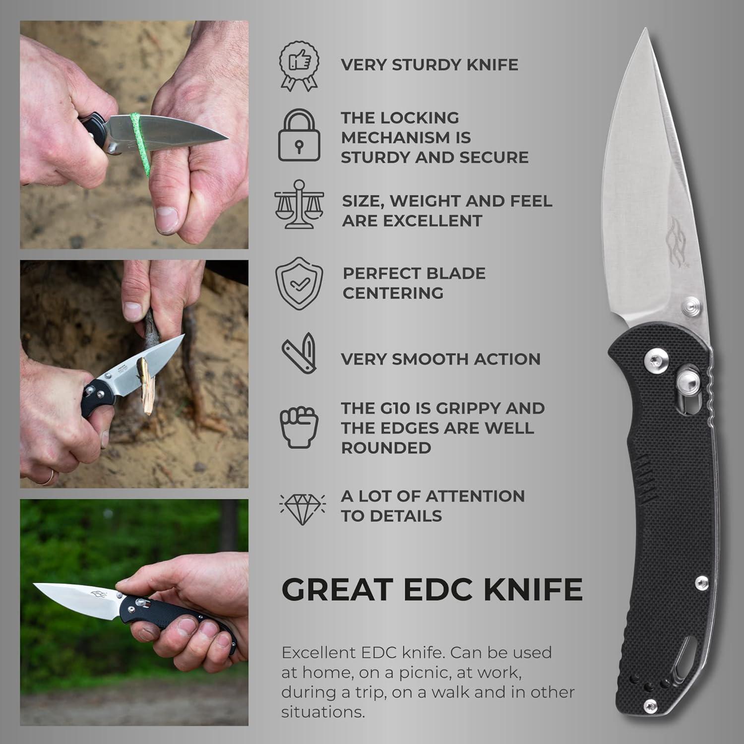 Cuchillo Plegable Firebird F753M1-BK Acero Inoxidable 440C