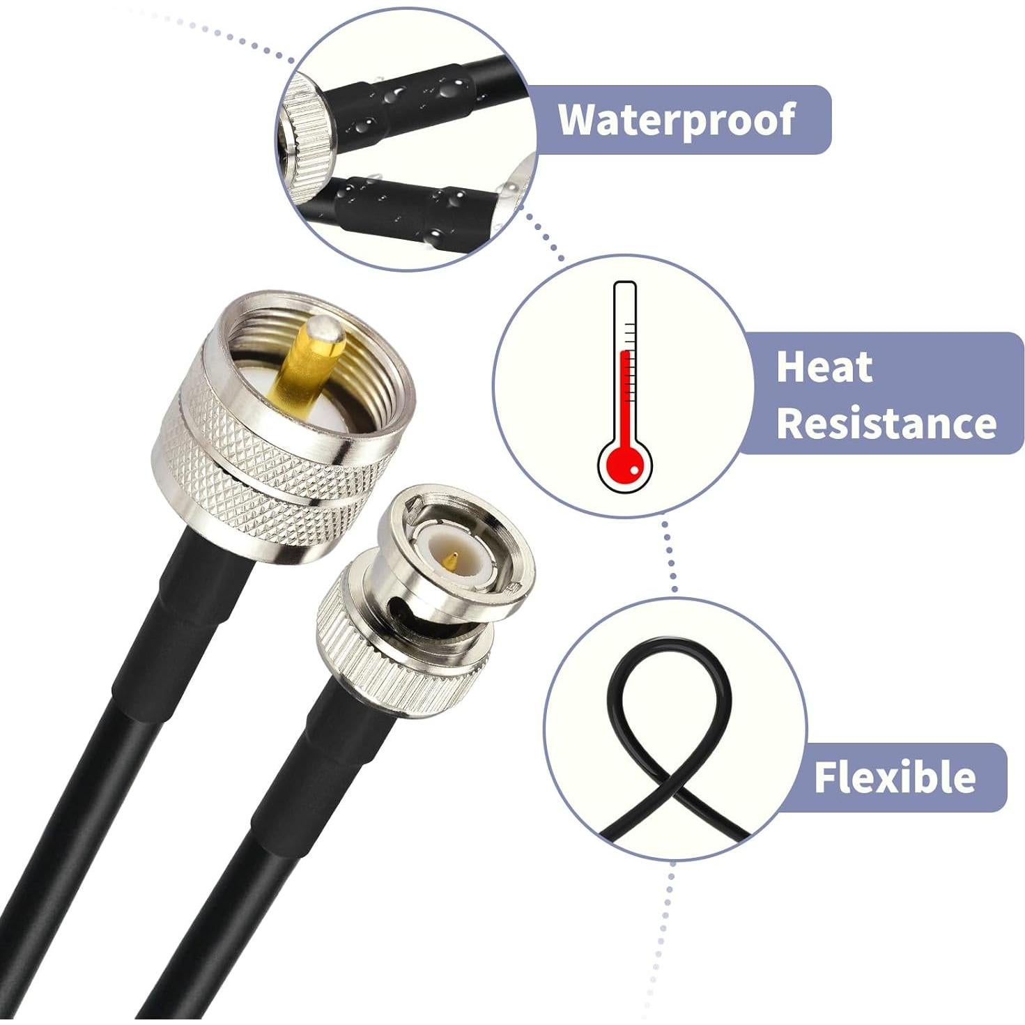 Cable Coaxial RG58 1.83m Macho BNC a Macho UHF Superbat