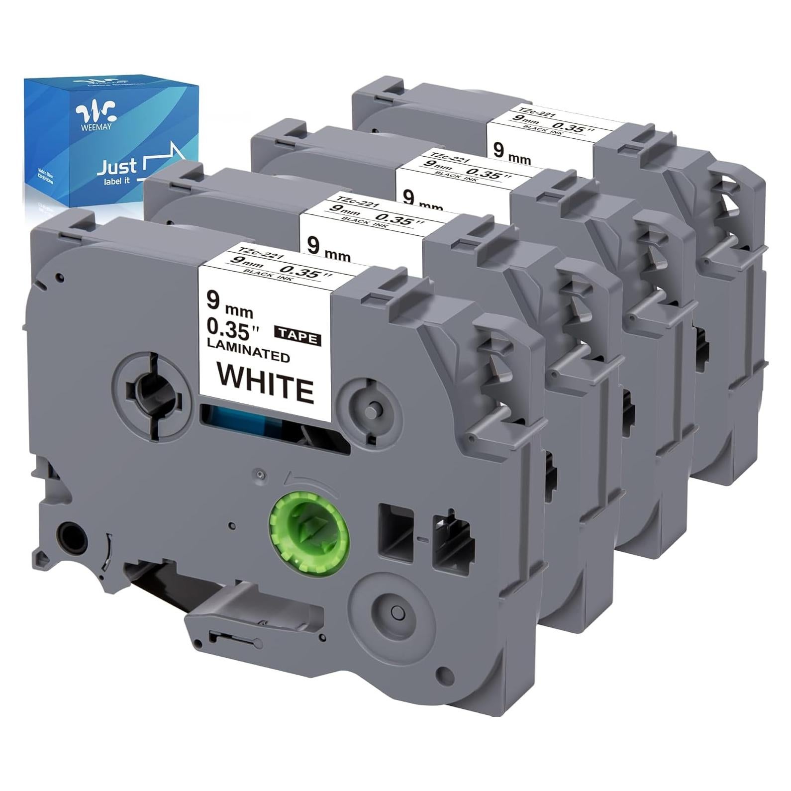 Cintas de Etiqueta Weemay TZe-221 9mm 4 Pack Laminadas