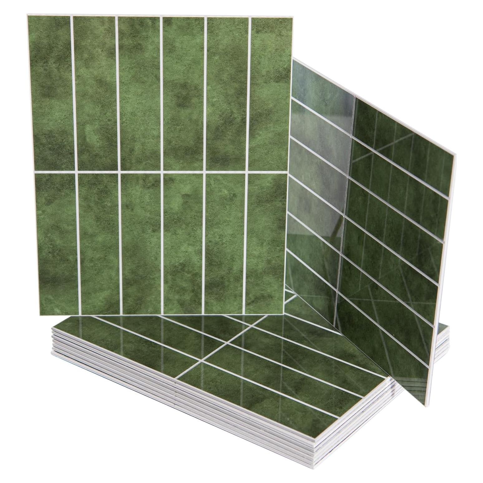 Azulejos Autoadhesivos Art3d 10 Hojas 29x23 cm Verde Cerámica