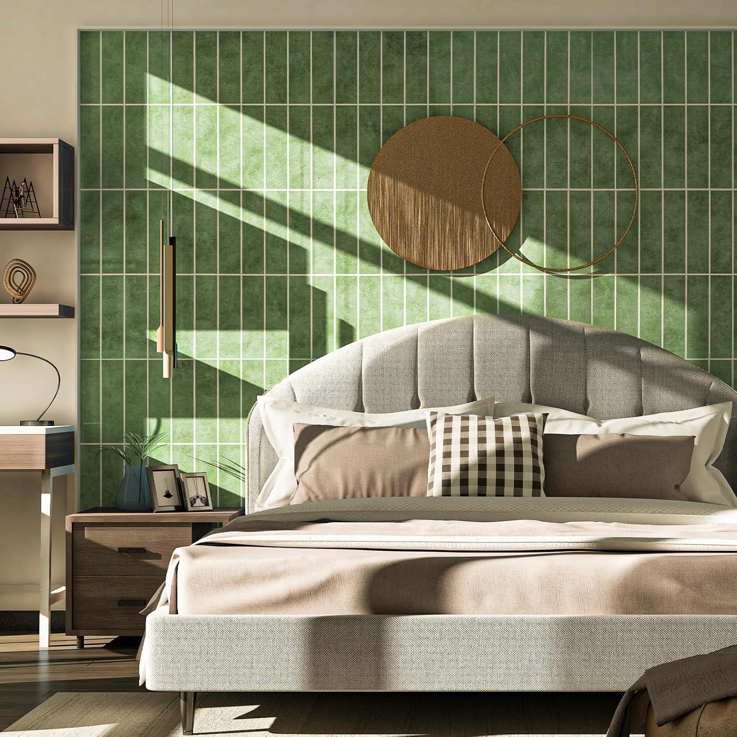 Azulejos Autoadhesivos Art3d 10 Hojas 29x23 cm Verde Cerámica