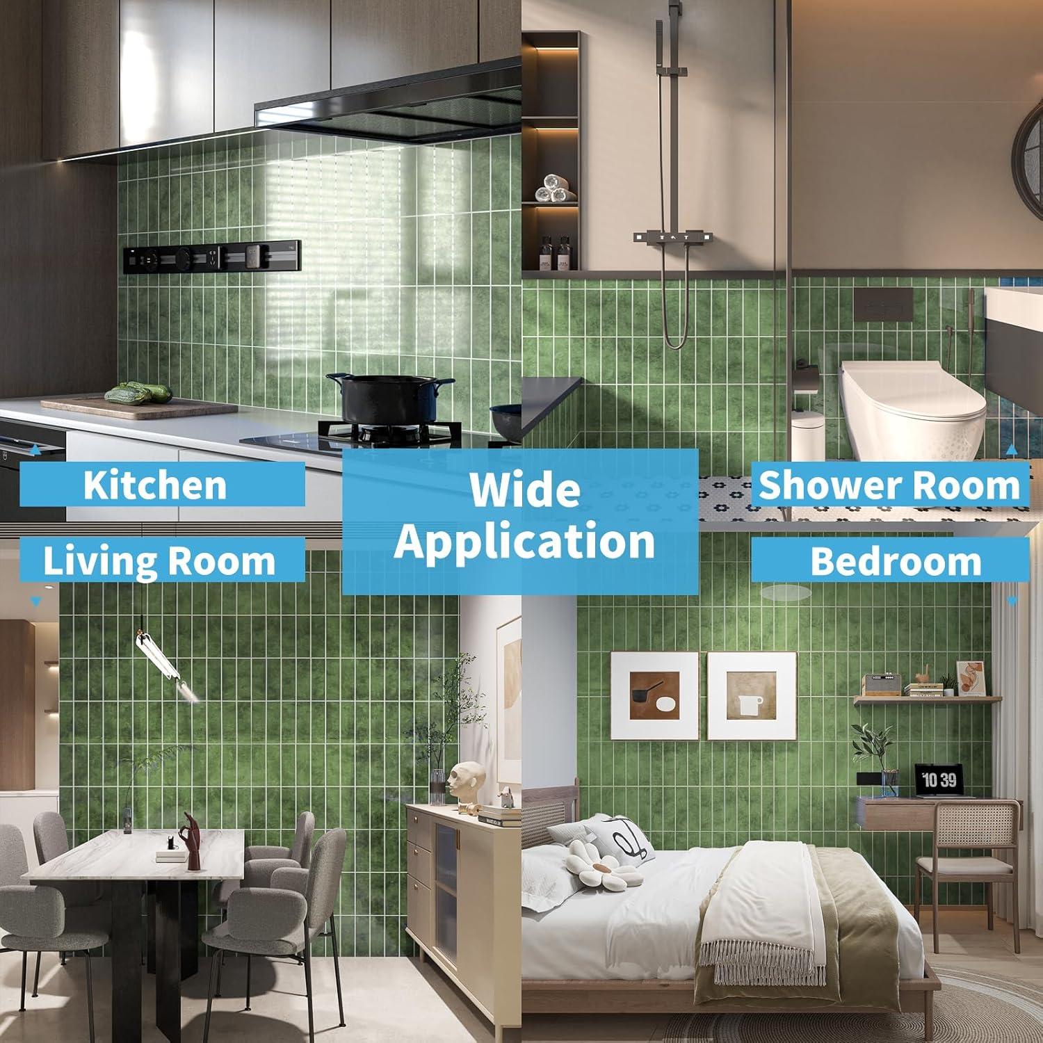 Azulejos Autoadhesivos Art3d 10 Hojas 29x23 cm Verde Cerámica