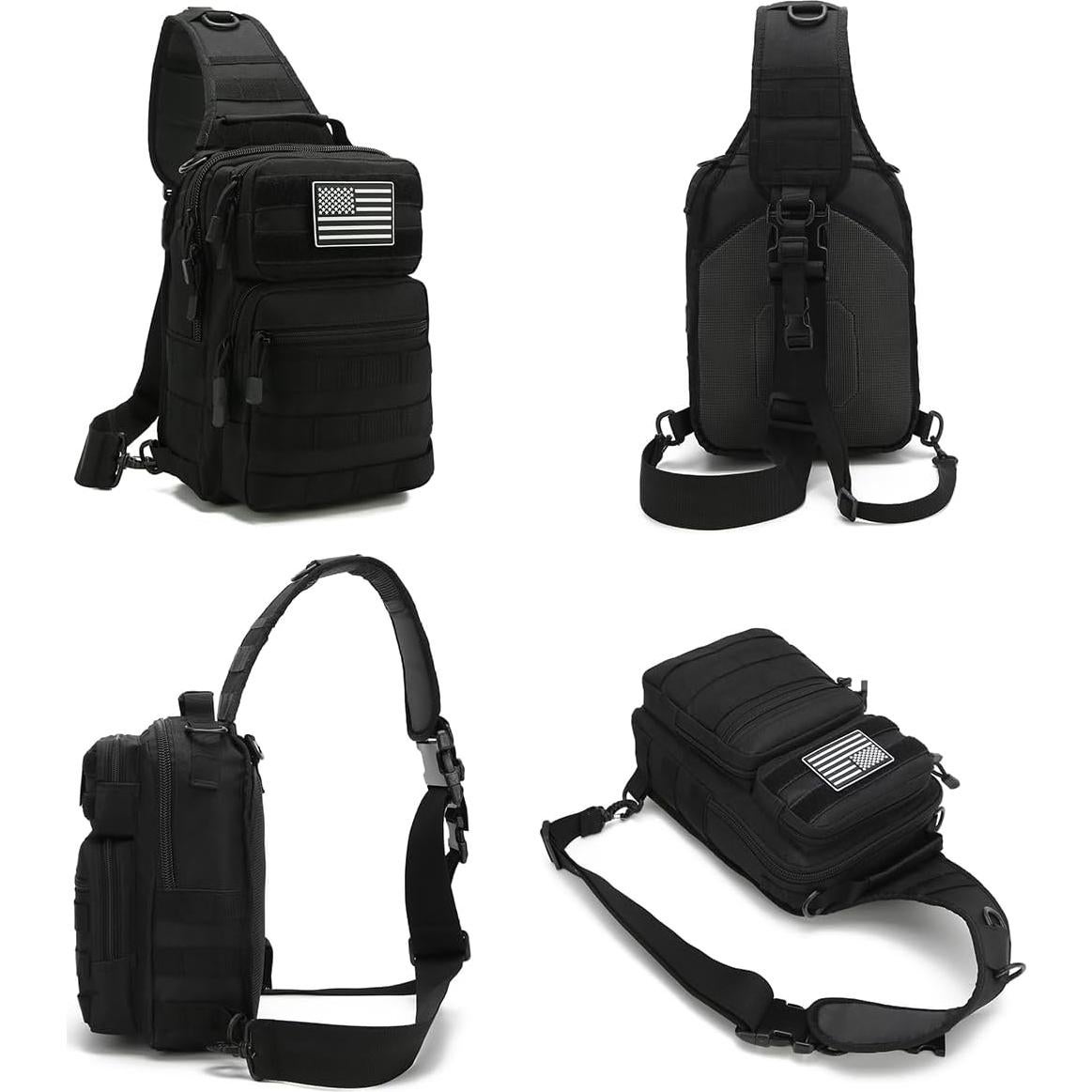 Mochila Bandolera Táctica GAZJYUSP Verde Militar 32x25cm