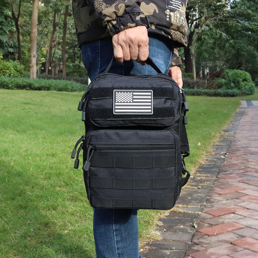 Mochila Bandolera Táctica GAZJYUSP Verde Militar 32x25cm