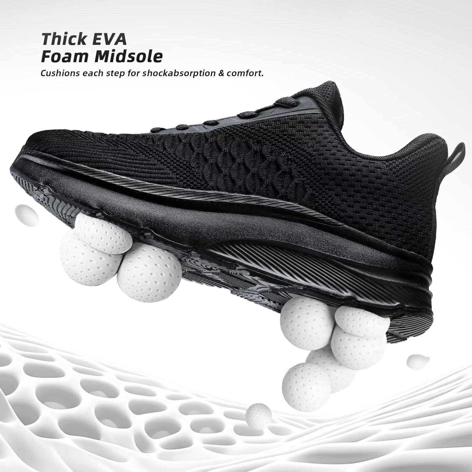 Zapatos de Caminar Antideslizantes para Hombre - Negro - Talla 6.5