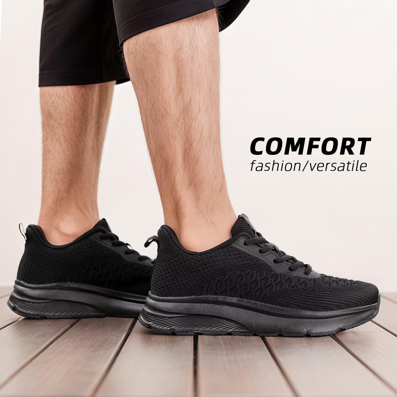 Zapatos de Caminar Antideslizantes para Hombre - Negro - Talla 6.5