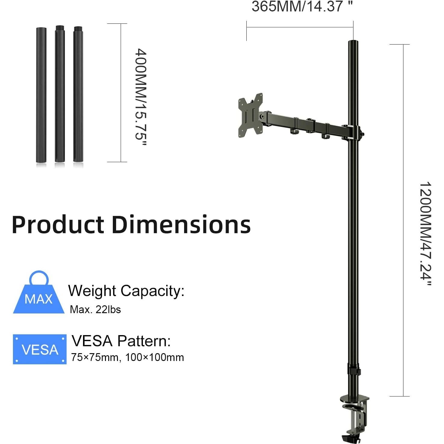 Soporte de Monitor Ajustable Pholiten 13-27" hasta 9.98 kg