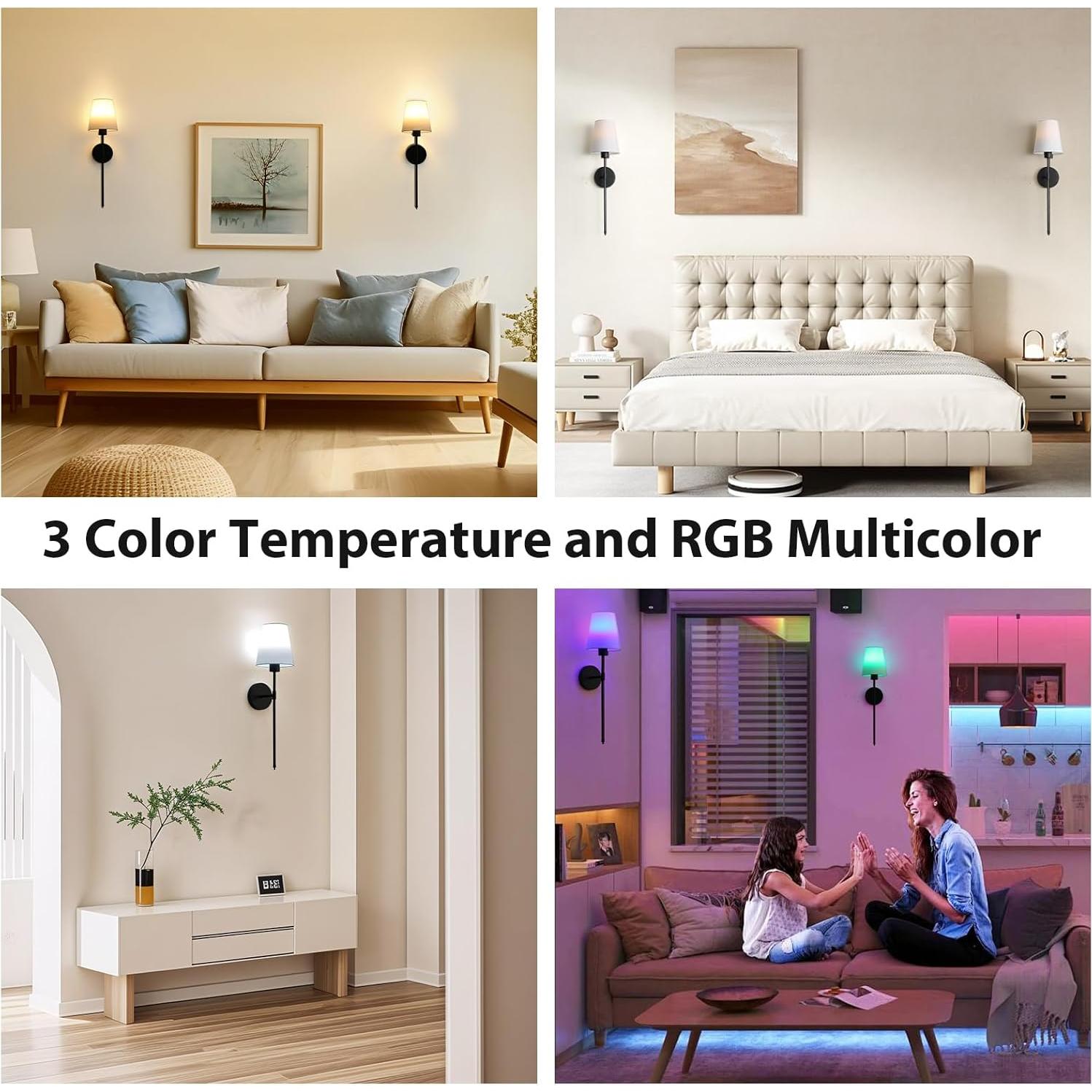 Juego de Apliques de Pared Inalámbricos AUXRAM 2 Unidades