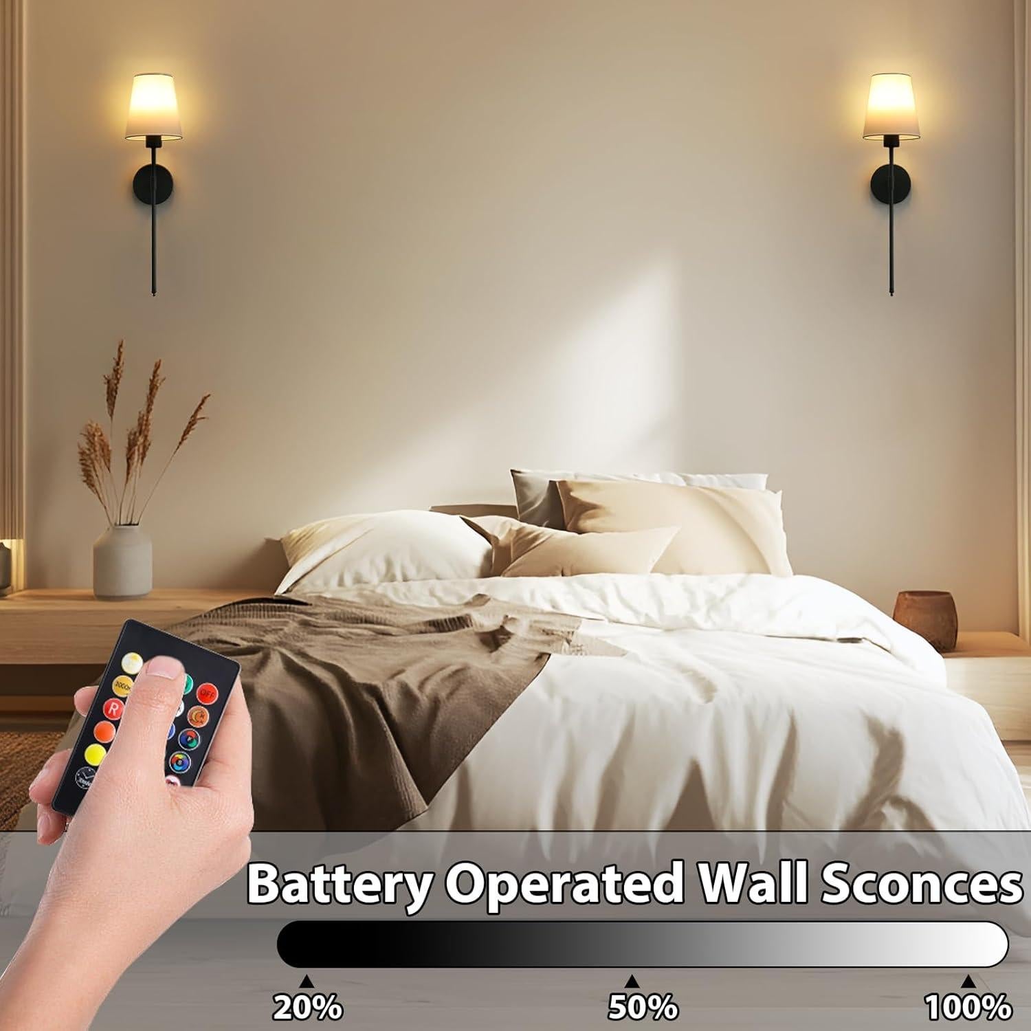 Juego de Apliques de Pared Inalámbricos AUXRAM 2 Unidades