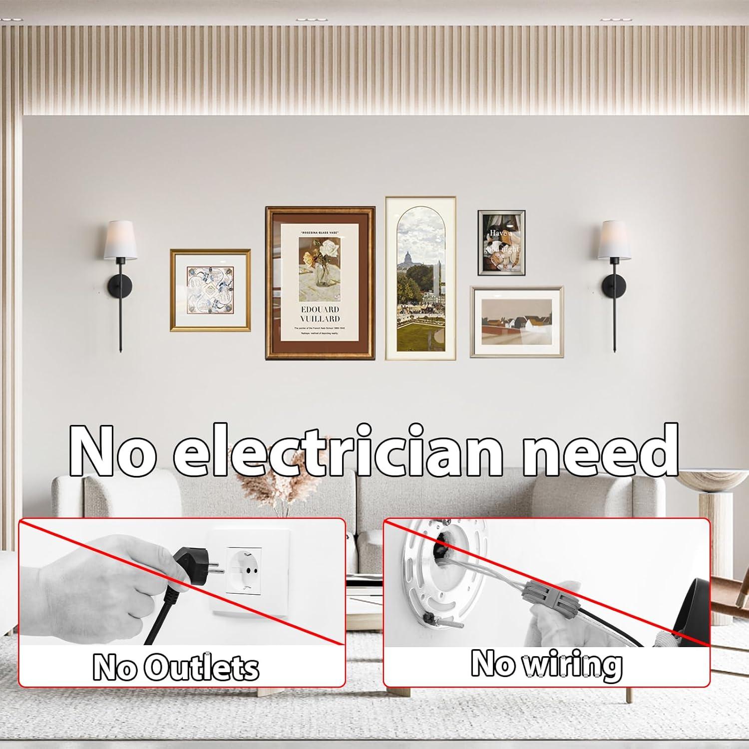 Juego de Apliques de Pared Inalámbricos AUXRAM 2 Unidades