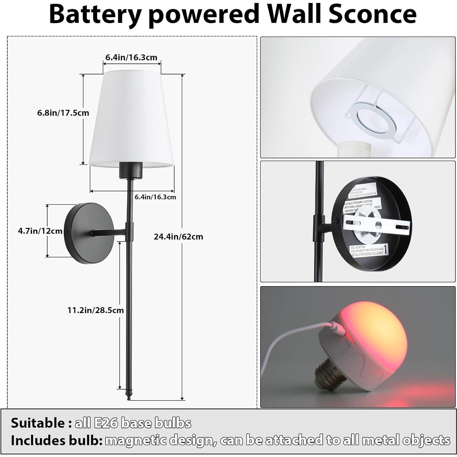 Juego de Apliques de Pared Inalámbricos AUXRAM 2 Unidades