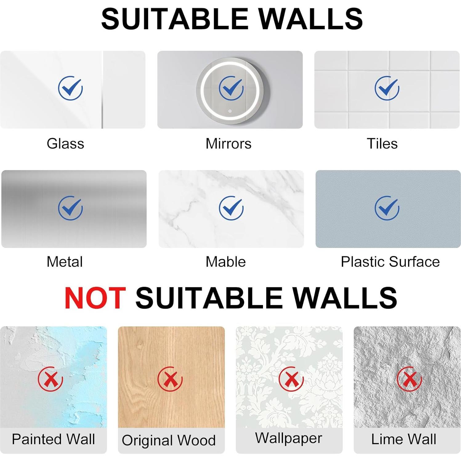 Ganchos de Ventosa Dntorx Acero Inoxidable Negro Paquete de 2