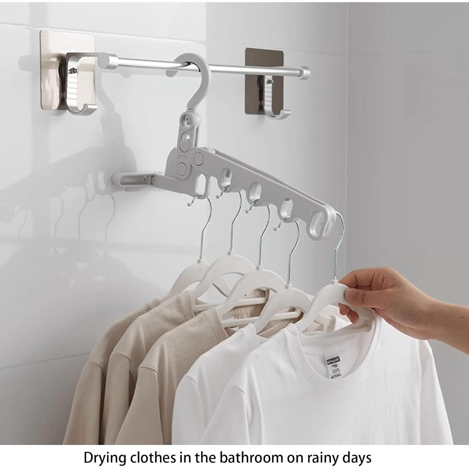 Soporte Plegable Portátil WaWacomp para Secar Ropa + 5 Perchas