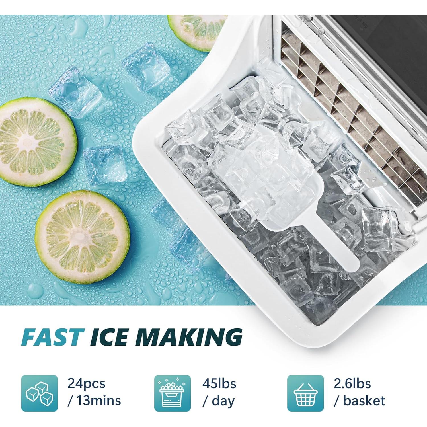 Máquina de Hielo EUHOMY IM-FP 20,41 kg 24 Cubos en 13 Min
