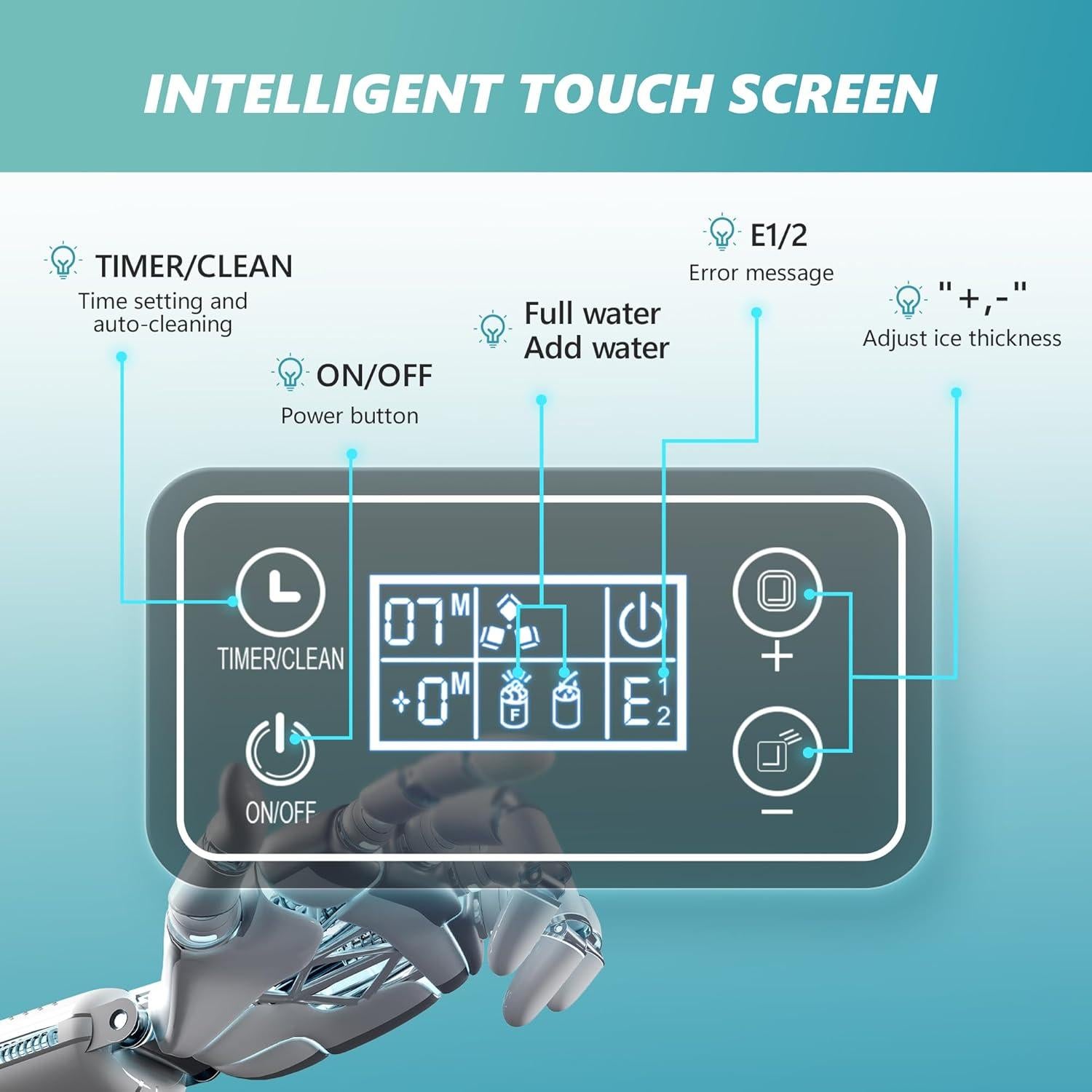 Máquina de Hielo EUHOMY IM-FP 20,41 kg 24 Cubos en 13 Min