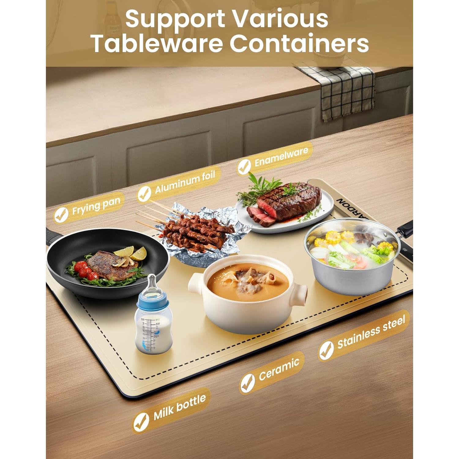 Alfombrilla Calentadora Eléctrica Gardon DWM-03 Beige 75°C