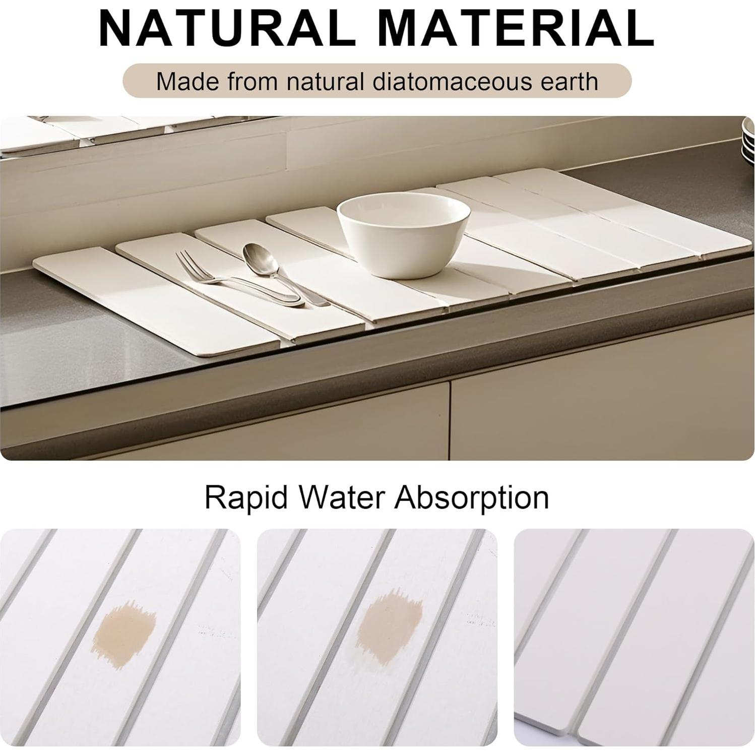 Alfombrilla de Secado de Piedra Diatomácea QJAFRUDH 61x41 cm