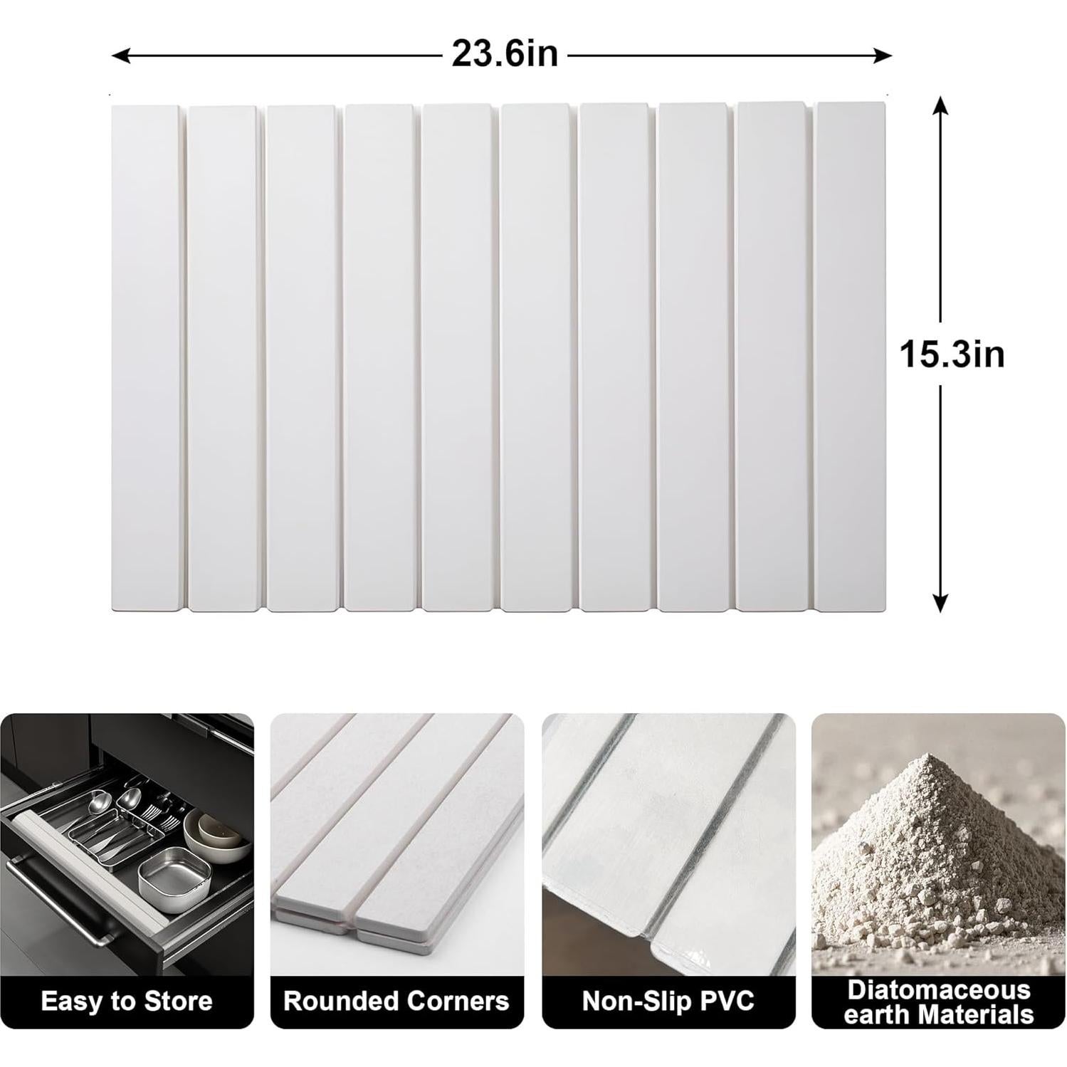 Alfombrilla de Secado de Piedra Diatomácea QJAFRUDH 61x41 cm
