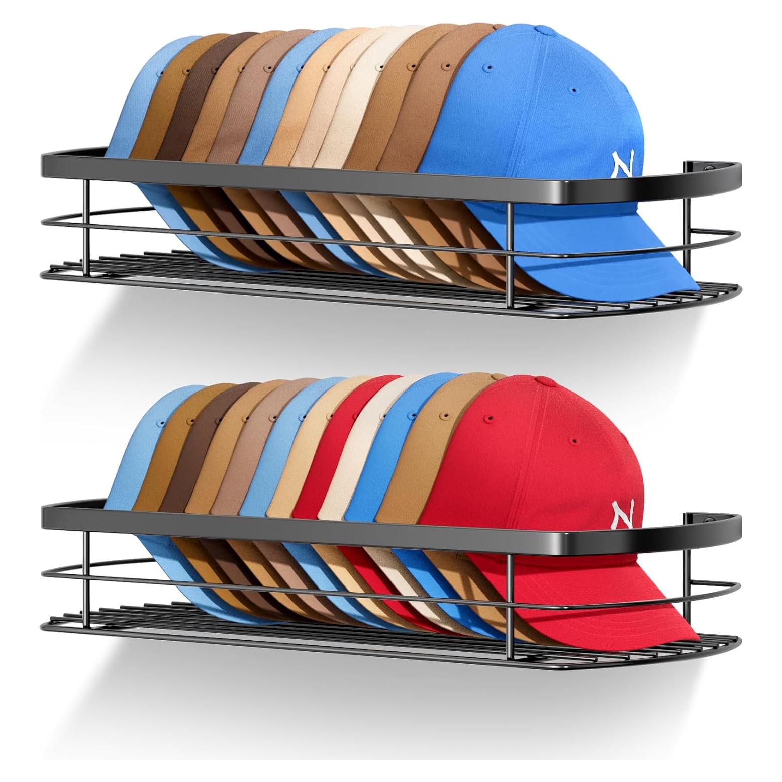 Perchero de Sombreros KIMBORA Metal Negro 2 Paquetes 22 Sombreros