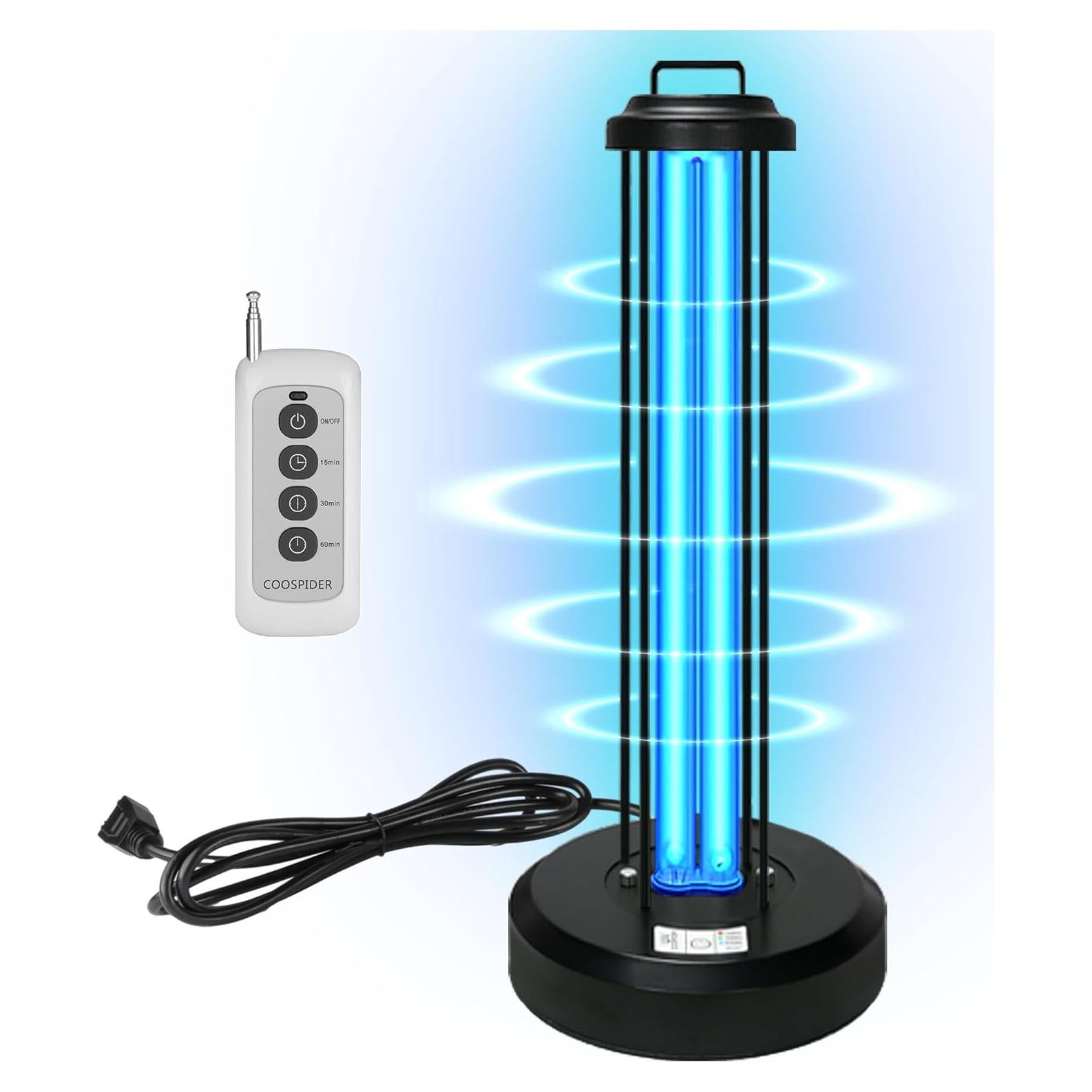 Lámpara desinfectante UV Coospider 38W con control remoto