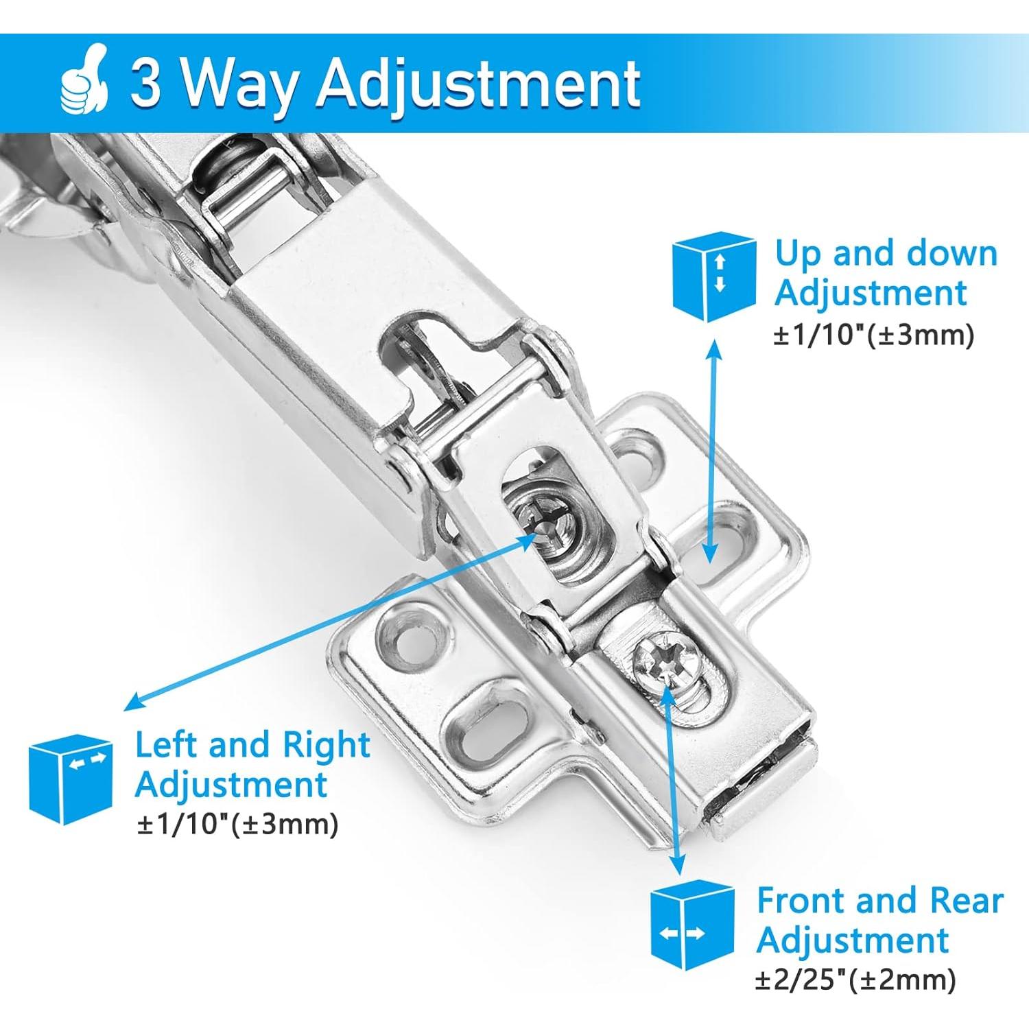 Bisagras ocultas de 165° HanOrson - 1 par de acero inoxidable