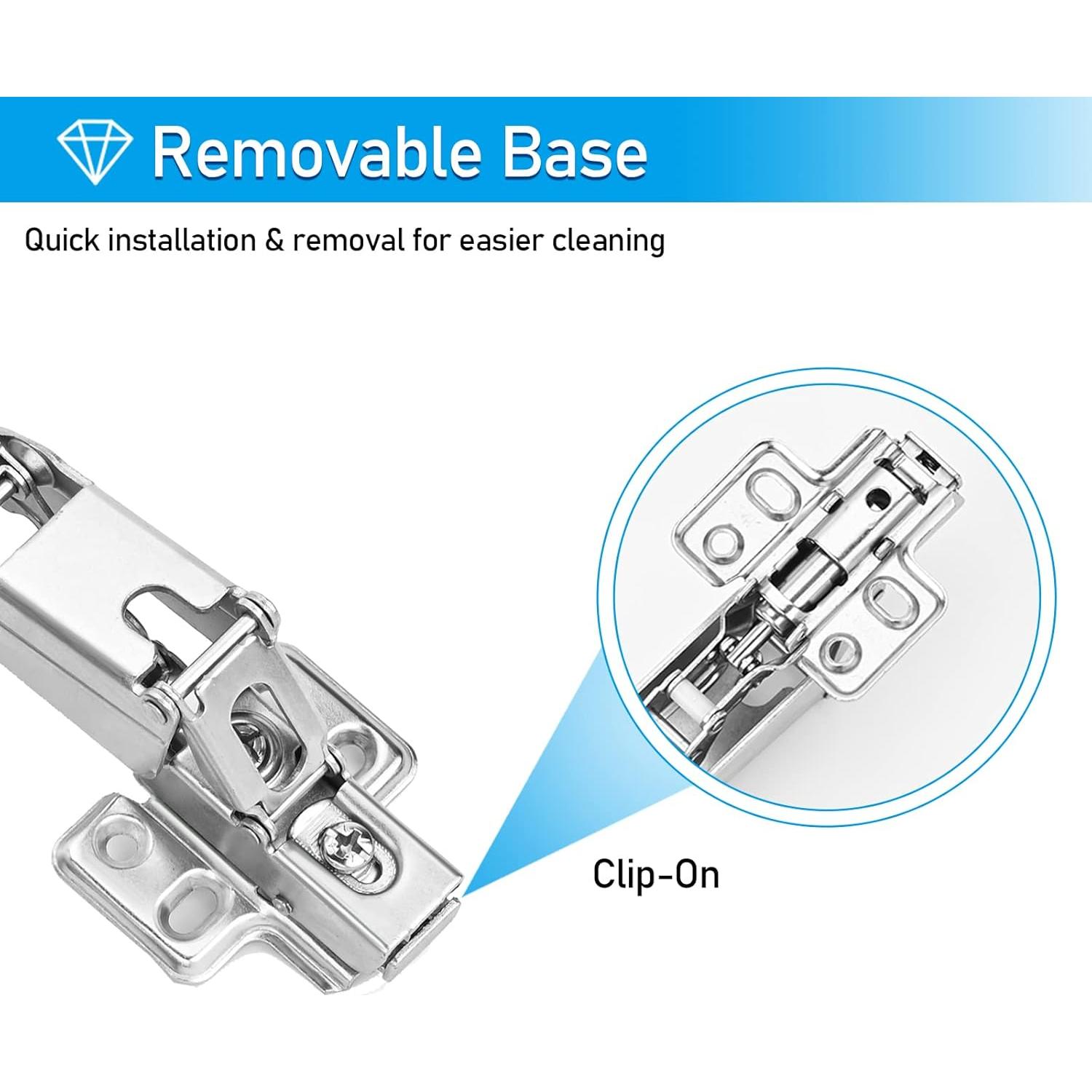 Bisagras ocultas de 165° HanOrson - 1 par de acero inoxidable