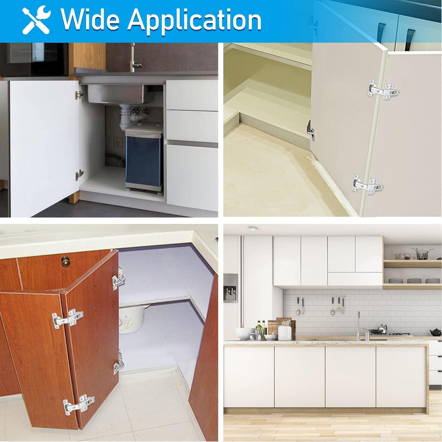 Bisagras ocultas de 165° HanOrson - 1 par de acero inoxidable