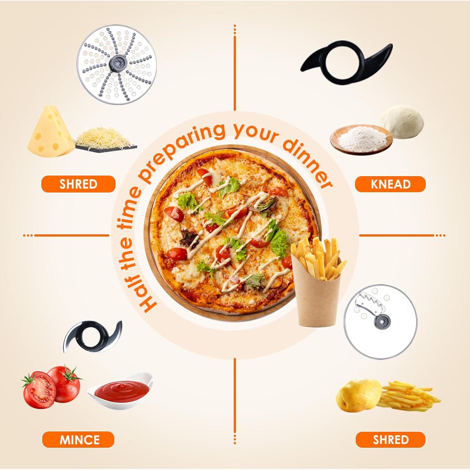 Procesador de Alimentos Davivy 16 Tazas 10 en 1 Negro